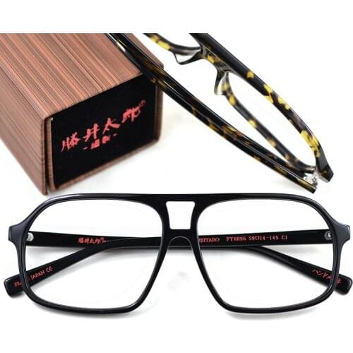 Products Square Acetata Large Eyeglasses Frames Wood Vintage Women Men Optical Glasses Clear Lens Eyewear Black Amber Wooden