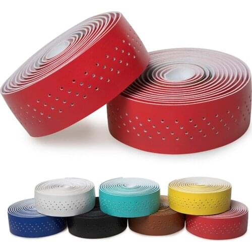 Bicycle Handlebar Tape Bicycle Accessories PU Leather Handlebar with Breathing Hole Non-slip Bicycle Grip Strap Handle Bar Tape