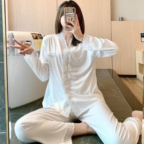 Summer Autumn Thin Cotton Maternity Nursing Sleepwear Feeding Pajamas Clothes for Pregnant Women Pregnancy Sleep Lounge Wear Set