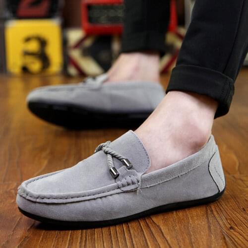 Flax Breathable Solid Color Slip Men Driving Shoes Spring And Autumn New Style Breathable Mens Peas Shoes the British Sneakers