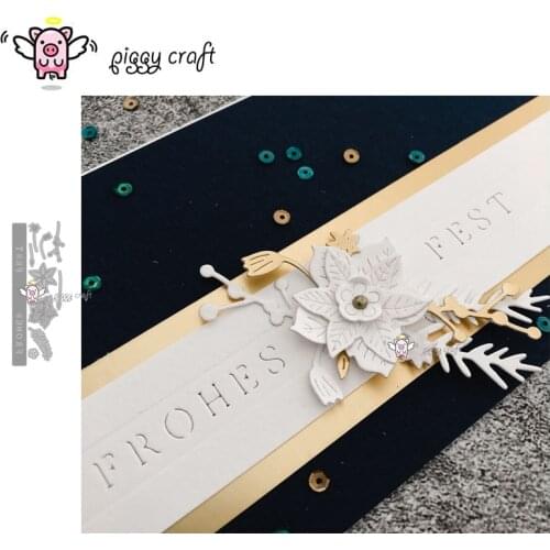 Piggy Craft metal cutting dies cut die mold Flower letter background frame Scrapbook paper craft knife mould blade punch stencil