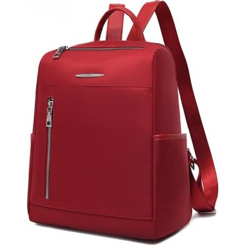 Womens fashion backpack solid color Nylon cloth college wind school bag travel trend shoulder bags for Girl