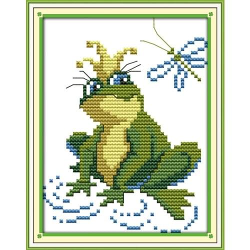 Frog cross stitch kit animal 18ct 14ct 11ct count printed canvas stitching embroidery DIY handmade needlework plus