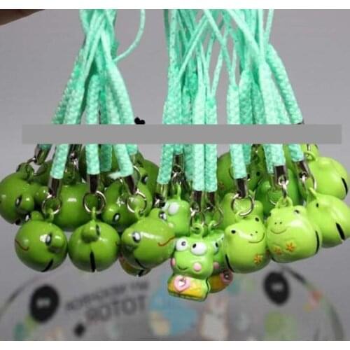 New LOT 10PCS cute cartoon Japanese anime green frog 3D pendant Cell Phone Charm Strap JINGLE BELLS Dangle Figures