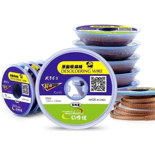 MECHANIC Large Width Range 1.5m Length Desoldering Braid Welding Remover Pure Copper Solder Wick Wire Cord Flux BGA Repair Tool