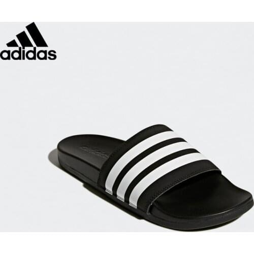 Original Adidas Adilette Cloudfoam Plus 3 Band Black Men 'S Slippers AP9971