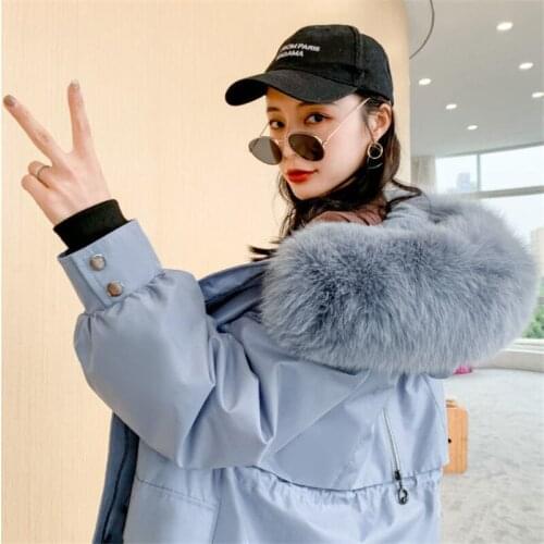Winter Parkas Women 2021New Fox Fur Female Fur Coat Mid-length Coat Rex Rabbit Inner liner Detachable C1384