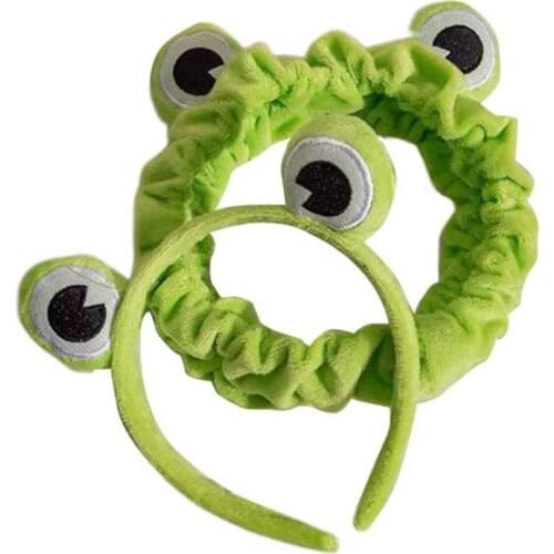 Funny Frog Makeup Headband Wide-brimmed Elastic Hairbands Cute Girls Hair Bands Women Hair Accessories Girls Hairband