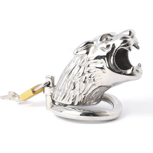 CBT CHASTITY Wolf Shape Chastity Device,tiger cock cage,Penis Lock,Cock Ring,Chastity Belt sex toy BDSM male chastity device