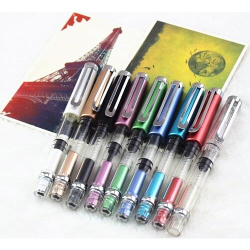 Luxury school Office Fountain Pen Gifts Writing Transparent Piston Fountain Pen Demonstrator Fountain Pen