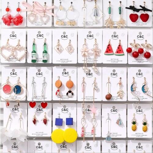 Net Red Clip on Earring Cold Style Non Pierced Earrings Student Girl Fairy Series Cute Earrings Jewelry Wholesale
