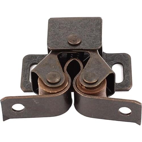 Cabinet Cupboard Dresser Double Ball Roller Door Latch Catch Copper Tone