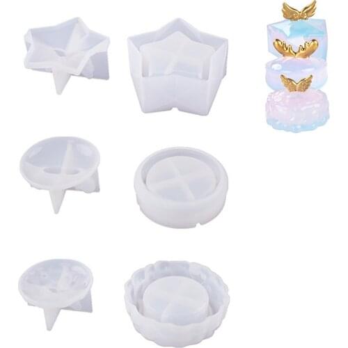 DIY Silicone Mould Ashtray Mold Coaster Storage Box Flexible Silicone Tray Mold Polygon Epoxy Resin Casting Molds Making Tool