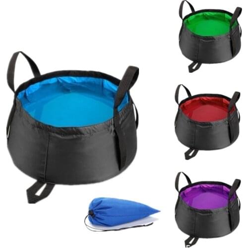 Outdoor Folding Buckets Multifuntion Camping Fishing Bucket Portable Water Pot Camping Travel Collapsible Storage Bag X275G