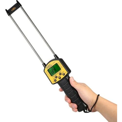 SMART SENSOR Handheld Moisture Meter LCD Digital Grain Moisture Meter Hygrometer with Measuring Probe for Corn Wheat Rice Bean