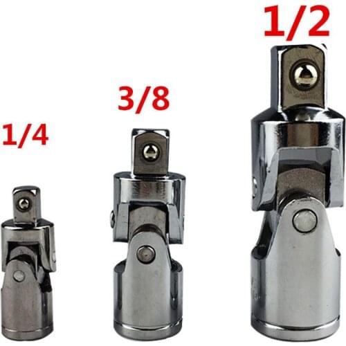 3PC 1/2 3/8 1/4 Inch Universal Conversion Head Square Head Sleeve Steering Drive Swivel Universal Joint Air Impact Socket Tool