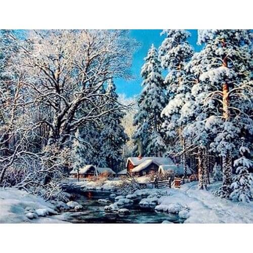 Snowing style Embroidery Counted Cross Stitch Kits Needlework - Crafts 14 ct DMC Color DIY Arts Handmade Decor R24001