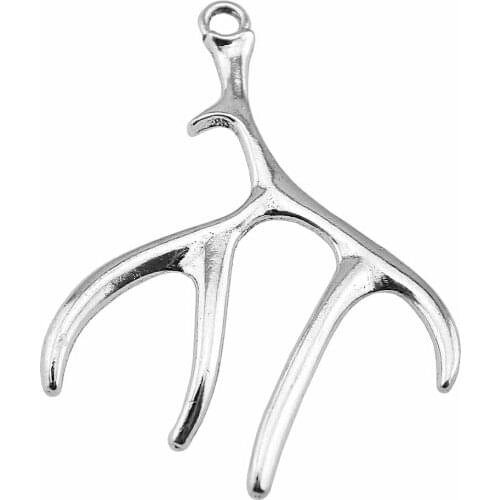 WYSIWYG 10pcs 51x40mm Pendant Antlers Christmas Antlers Charm Pendants For Jewelry Making Christmas Antlers Pendants