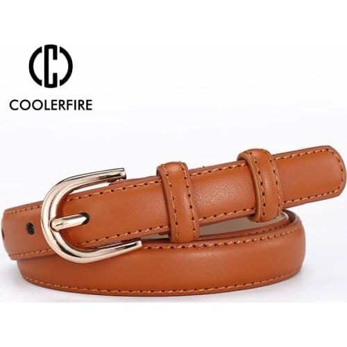 Women Fashion Brand Luxury Genuine Leather Gold Pin Buckle Belts for Lady Classic Simple For Jeans Strap LB2125