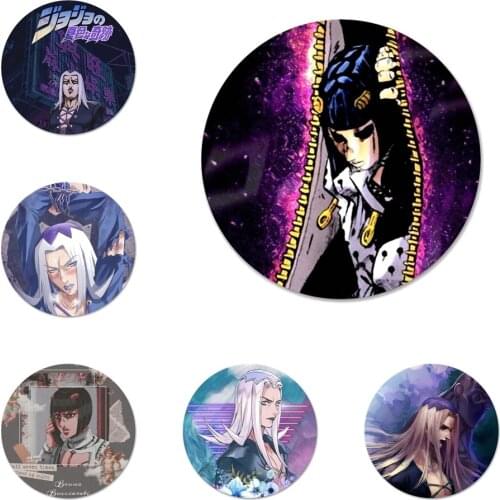 Bruno Bucciarati Leone Abbacchio Anime Icons Pins Badge Decoration Brooches Metal Badges For Clothes Backpack Decoration 58mm