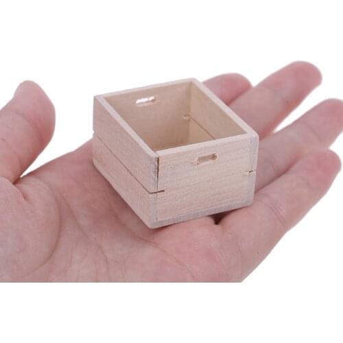 1pc 1:12 Dollhouse Miniature Wooden Vegetable Fruits Basket Furniture Accessories