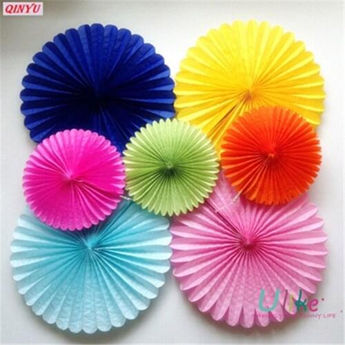 1pcs Paper Pearl Paper Craft Tissue Paper Fans for Birthday Baby Shower New Year DIY Home Decoration Wedding Supplies 5Z