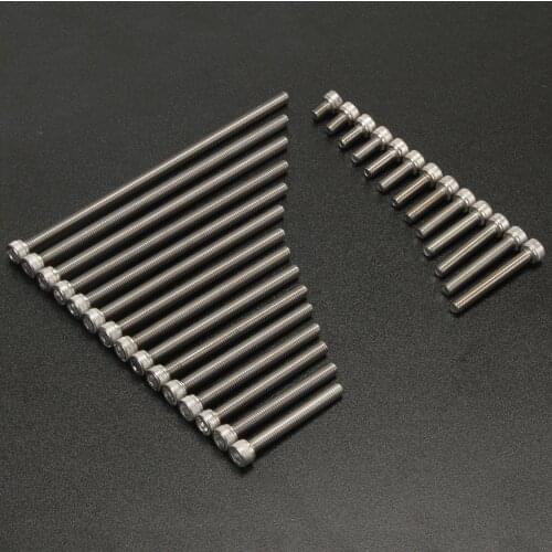 20pcs M6*8/10/12/14/16/18/20-120/130/140/150mm 304 Stainless Steel Screw Cylinder Head Hex Socket Screws Cup Head Bolts DIN912