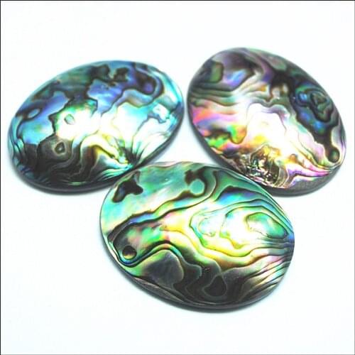 3pcs natural sea abalone shell cabochons oval shape 30x40mm for charms pendants makings nature loose beads accessories top fashi