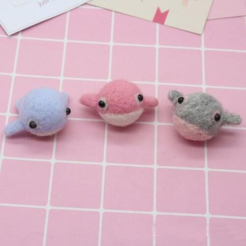 4pcs/lot Wool felt Dolphin Patches DIY Handmde Accessories For kids clothes Cartoon Childrens hair clip Accessories
