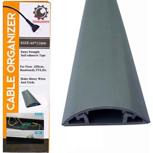 40x11mm Gray Cable Raceway On-Wall Cord Cover Surface Mount Electrical Channel to Hide and Conceal Cords Cables Wires Cover