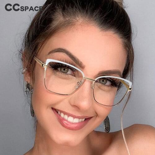 48266 Retro Eyebrow Metal Glasses Frames Anti Blue Women Optical Fashion Computer Glasses
