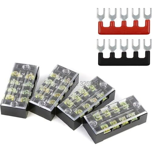 5PCS Dual Row 5 Position Screw Terminal Strip 600V 25A 400V 25A 5 Positions Pre Insulated Terminal Barrier Strip Red Black 10PCS