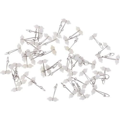 50pcs/lot Luminous 3 way Fishing Swivels Hooked Snaps Sea Fishing Accessories Tackle Connector Rolling Snap