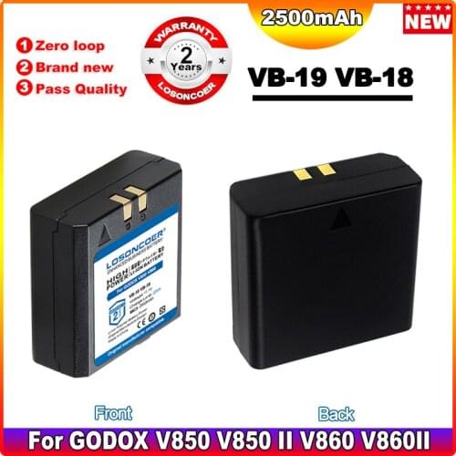 Original LOSONCOER VB-18 VB18 VB-19 VB19 2500mAh Battery for GODOX V850 V850 II V860 V860II Flash Speedlite