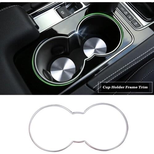 Auto ABS Chrome Front Cup Holder Decorative Frame Cover Trim for Jaguar XE X760 F-PACE f pace X761 2016 Car Interior Accessories