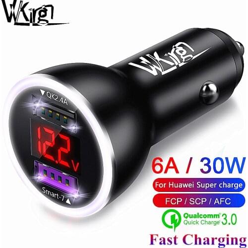 30W Car USB Charger 6A Fast Charging Quick Charge 3.0 For iphone Samsung Xiaomi Huawei Super Charger SCP QC3.0 Fast Phone Charge