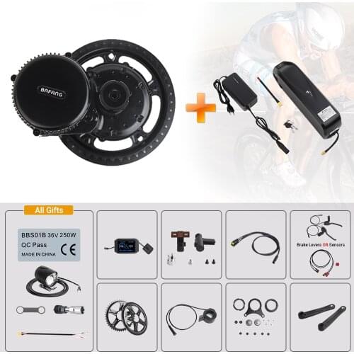 BAFANG 8FUN 36V 500W Mid Drive BBS02B Motor 17.5Ah SAMSUNG Cell Electric Bicycle Lithium Battery E-BIKE Complete Conversion Kit