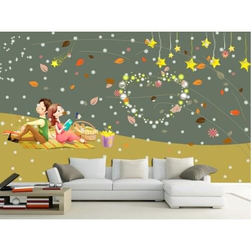 Custom large mural papel de parede,Romantic couple warm childrens room wallpaper,living room TV sofa wall wall paper mural 3d