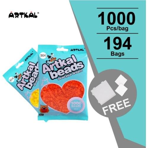 194 colors artkal fuse beads S-5mm perler design 1000 pcs/bag pixel midi beads DIY creative toy SB1000-FS