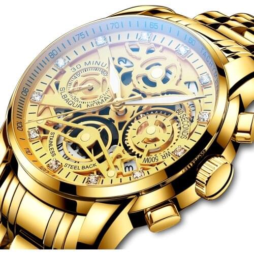 Mens Watch Stainless Steel Strap Male Fashion Wristwatch 42mm Sport Quartz Clock Diamond Wrist Watches Relojes Para Hombre