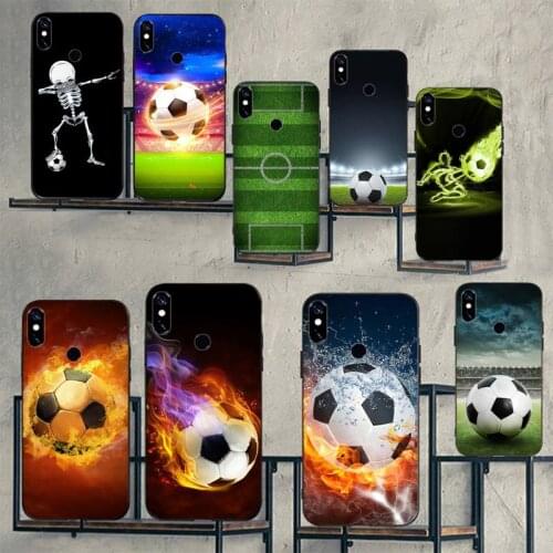 Fire Football Soccer Ball Phone Case For Xiaomi Redmi note 7 8 9 pro 8T 9S Mi Note 10 Lite pro