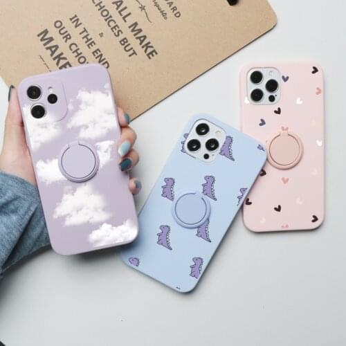 Magnetic Finger Ring Holder Fundas For iPhone 12 11 Xs Pro Max Mini X XR 7 8 6 6s Plus 5 S SE 2020 Butterfly TPU Phone Case