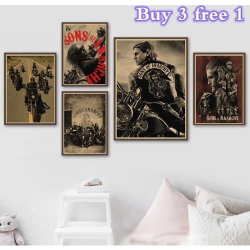 Sons of Anarchy Season Home Furnishing decorative Kraft Paper Poster Wall Sticker Home Decora