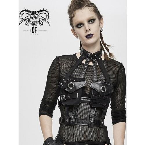 Devil Fashion Womens Punk Halter Collar Hollow Accessories Adjustable Waist Belt Corset Accessory