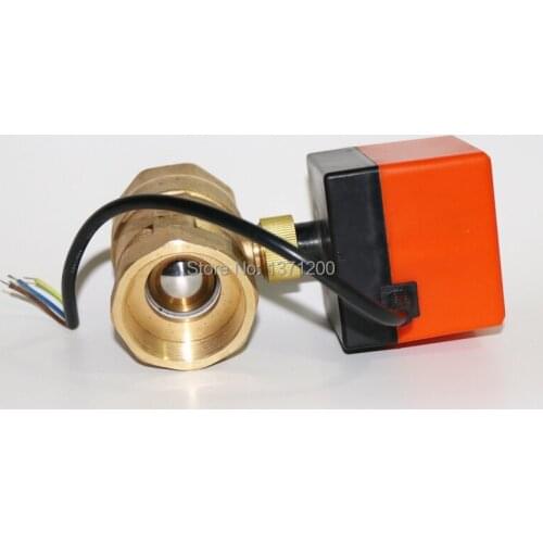 DN32(G1.2") ,AC24V Electric Ball Valve, Brass Motorized Ball Valve ,Switch type electric two-way valves