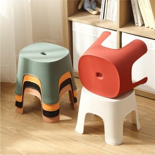 Household Bathroom Plastic Childrens Stool Thickened Anti-Slip Shoe Changing Stool Kids Stepping Bench Stable Bedside Stools