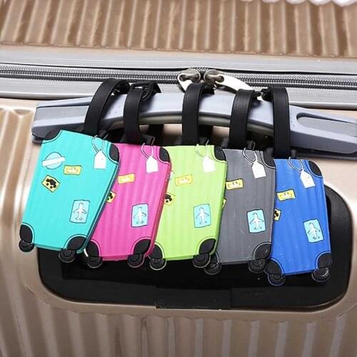 5 Colors Travel Accessories Cute Suitcase Luggage Tag Silica Gel Suitcase ID Address Holder Baggage Boarding Tag Portable Label