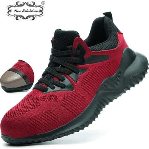 New exhibition Breathable Safety Work Shoes For Men Male Steel Toe Cap Anti-Smashing Construction Shoes Light Work Safety Boots