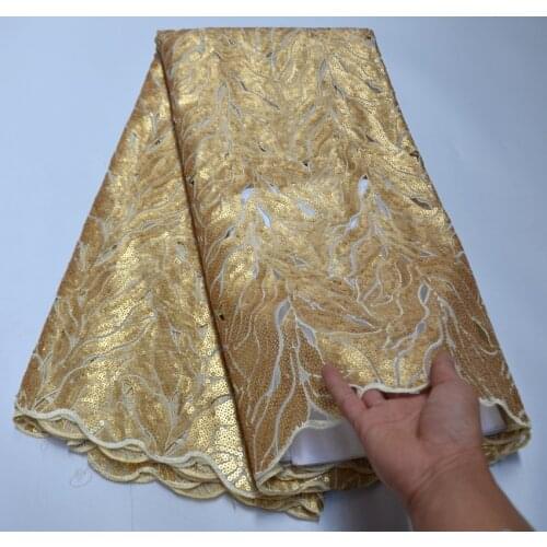 Hot Sale African Tulle Lace Fabric Latest Nigerian organza Laces Fabrics With sequins 2020 High Quality French Net Lace Material