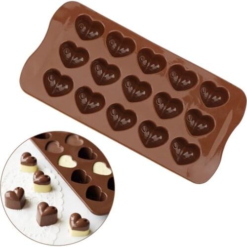 HOOMIN Ice Cube Chocolate Soap Jelly Tray Heart Shape Mould Cake Decorating Kitchen Baking Tool DIY 3D Heart Form Silicone Mold